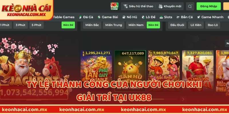 Tỷ lệ thành công của người chơi khi giải trí tại UK88