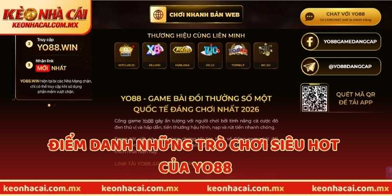 Điểm danh những trò chơi siêu hot của YO88