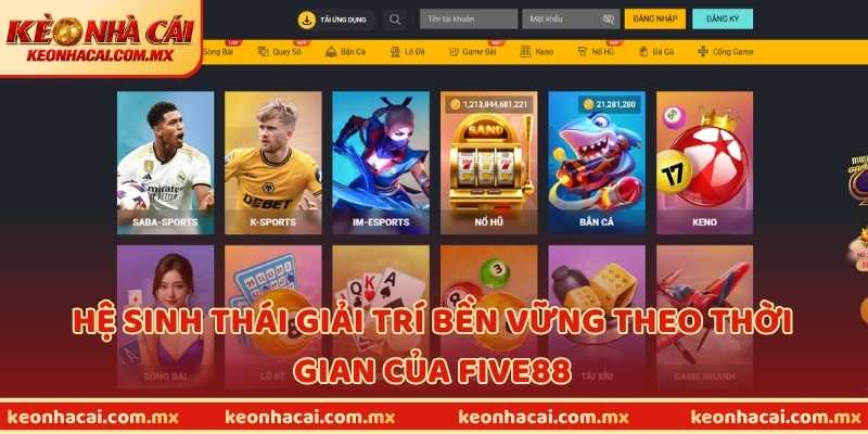 Hệ sinh thái giải trí bền vững theo thời gian của FIVE88