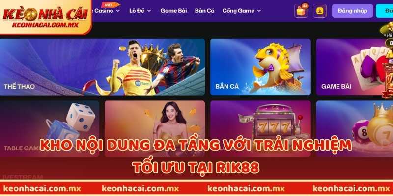 Kho nội dung đa tầng với trải nghiệm tối ưu tại Rik88