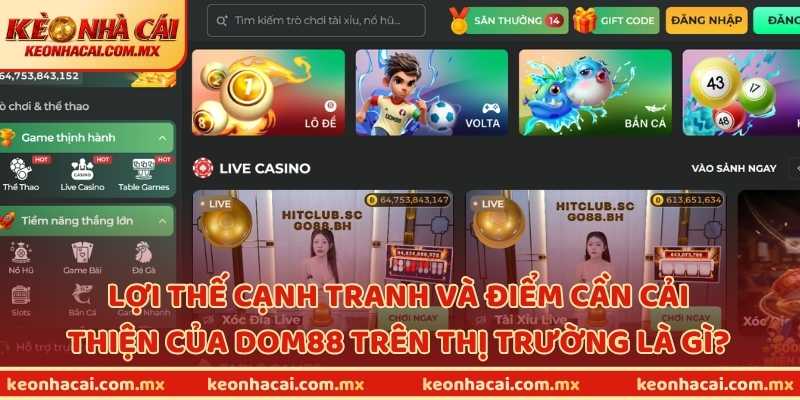 Lợi thế cạnh tranh và điểm cần cải thiện của DOM88 trên thị trường là gì?