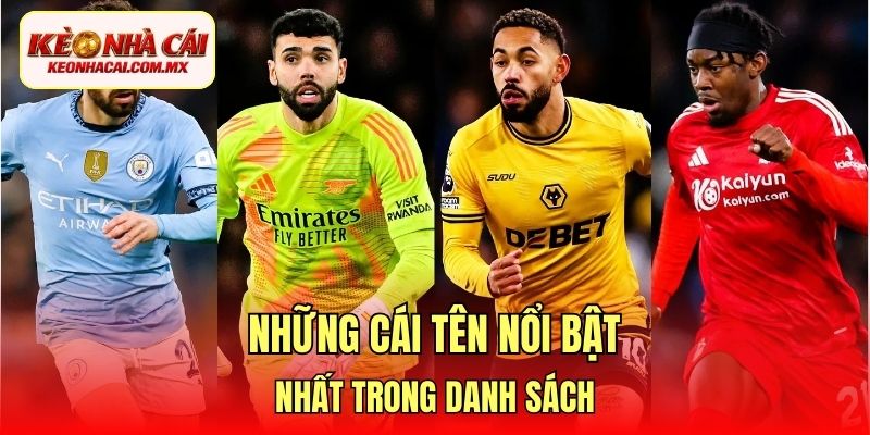 Những cái tên nổi bật nhất trong danh sách